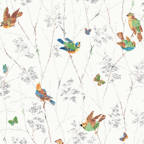 Laura Ashley Aviary Natural Wallpaper 115260