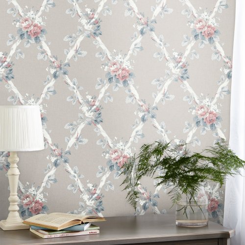 Laura Ashley Elwyn Dove Grey Wallpaper 115267