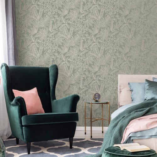 Graham & Brown Paradise Sage Wallpaper 115720