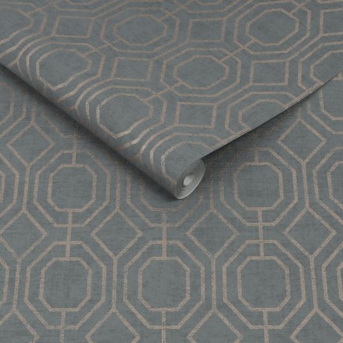 Superfresco Easy Luxe Geo Charcoal Wallpaper 115932