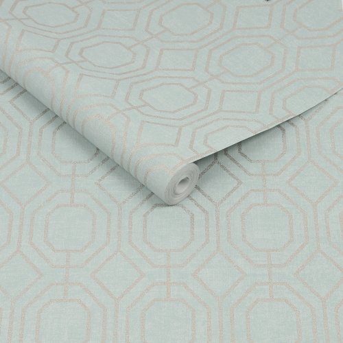 Superfresco Easy Luxe Geo Duck Egg Wallpaper 115934