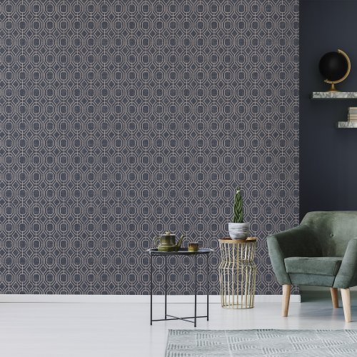 Superfresco Easy Luxe Geo Navy Wallpaper 115935