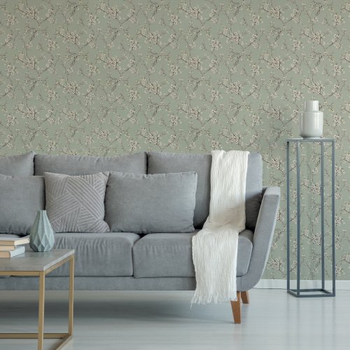 Graham & Brown Eliza Sage Wallpaper 116627