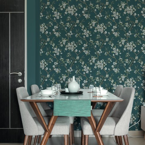 Graham & Brown Eliza Teal Wallpaper 116630