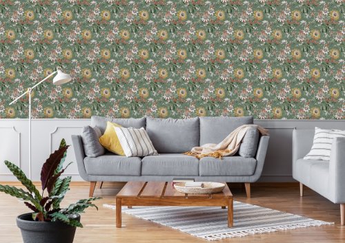 Graham & Brown Martha Viridian Wallpaper 116633