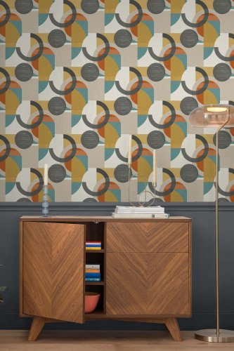 Next Retro Shapes Geo Orange Wallpaper 118281