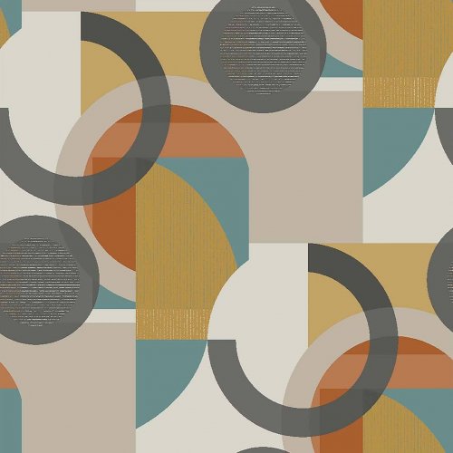 Next Retro Shapes Geo Orange Wallpaper 118281