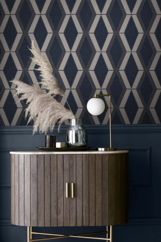 Next Optical Triangle Navy Wallpaper 118282