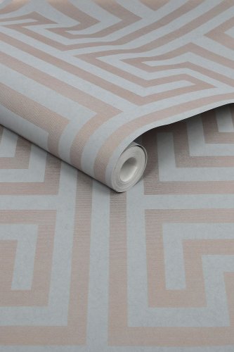 Next Metallic Greek Key Grey Wallpaper 118285