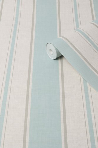 Next Country Stripe Duck Egg Wallpaper 118291