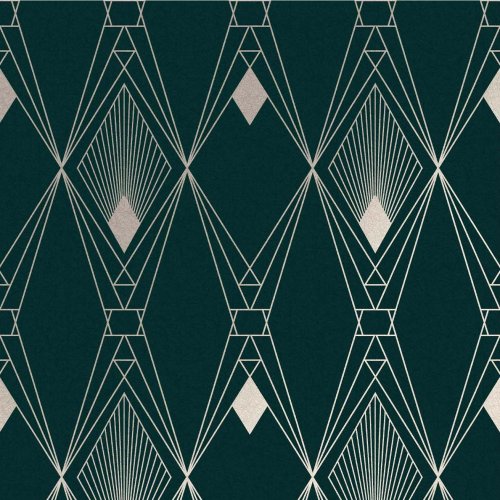 Next Deco Geometric Teal Wallpaper 118315