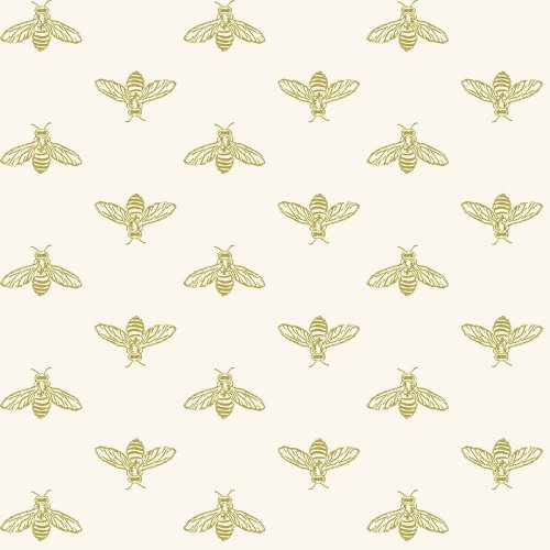 Joules Block Print Bee Antique Gold Wallpaper
