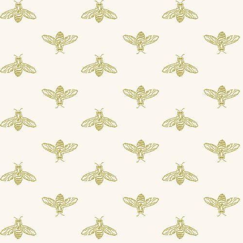 Joules Block Print Bee Antique Gold Wallpaper