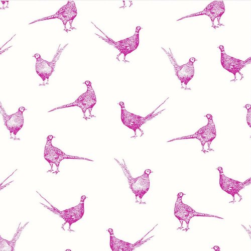 Joules Flirty Pheasants Truly Pink Wallpaper