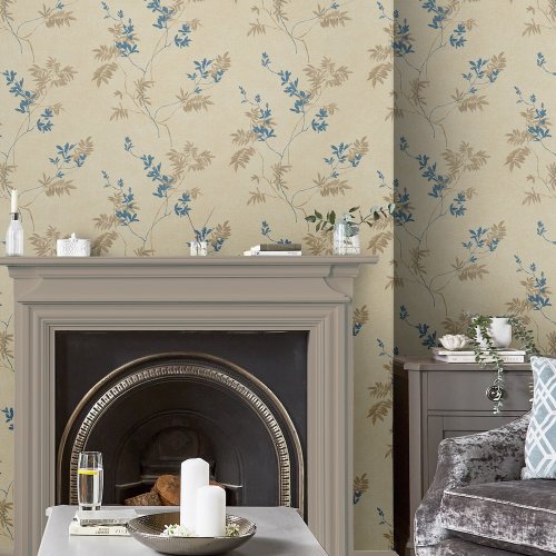 Laura Ashley Mari Gold Wallpaper Room