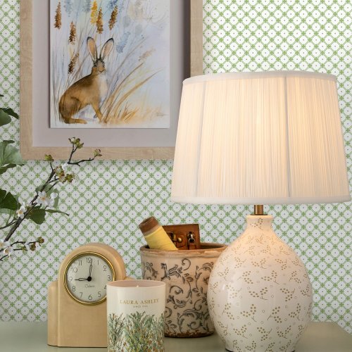 Laura Ashley Wickerwork Leaf Green Wallpaper Room