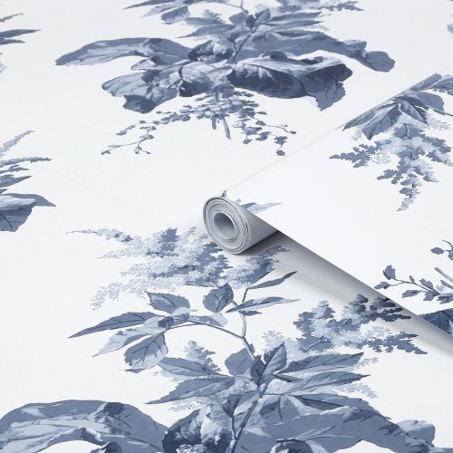 Laura Ashley Narberth Midnight Seaspray Blue Wallpaper Roll