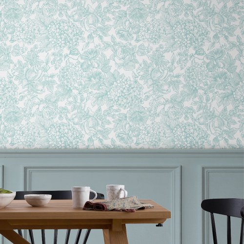 Laura Ashley Louise Duck Egg Blue Wallpaper Room