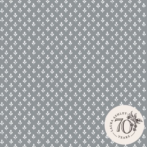 Laura Ashley Trefoil Slate Grey Wallpaper