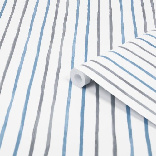 Laura Ashley Painterly Stripe Blue Wallpaper Roll
