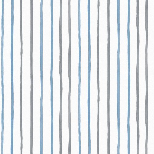 Laura Ashley Painterly Stripe Blue Wallpaper