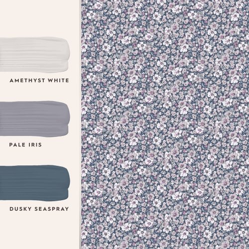 Laura Ashley Libby Purple Wallpaper Matching Paint