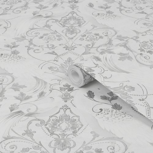 Laura Ashley Tregaron Silver Wallpaper Roll