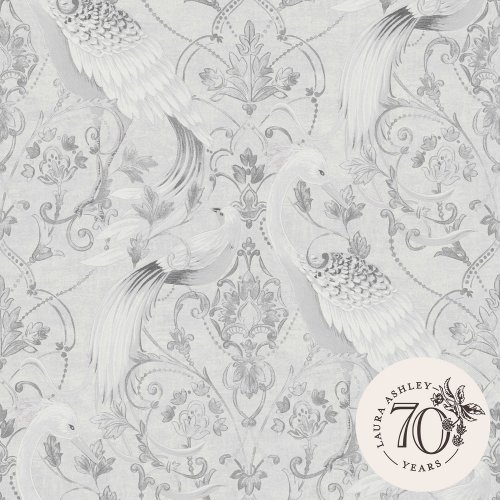 Laura Ashley Tregaron Silver Wallpaper