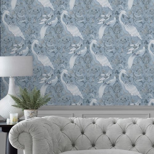 Laura Ashley Tregaron Midnight Blue Wallpaper Room