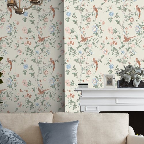 Laura Ashley Summer Palace Sage & Apricot Wallpaper Room