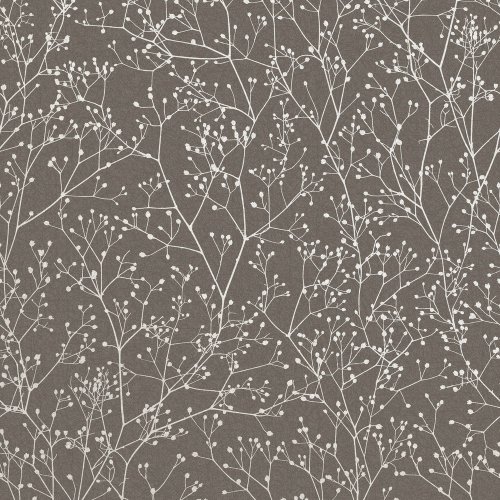 Clarissa Hulse Gypsophila Mocha & Silver Wallpaper