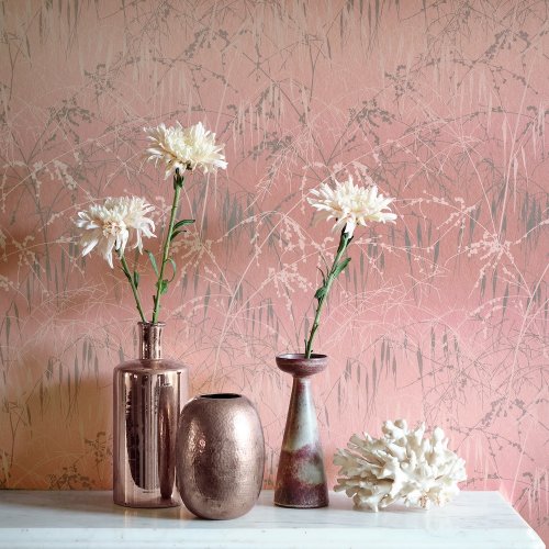 Clarissa Hulse Meadow Grass Shell & Pewter Wallpaper Room