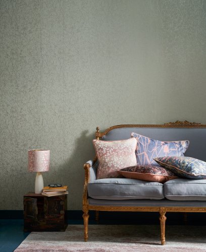 Clarissa Hulse Gypsophila Spring Green & Silver Wallpaper Room