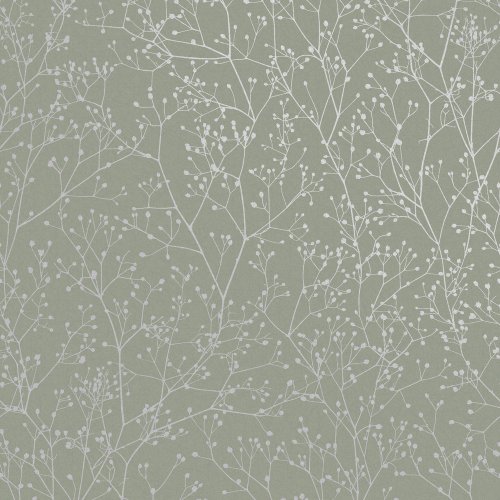 ClarissClarissa Hulse Gypsophila Spring Green & Silver Wallpaper