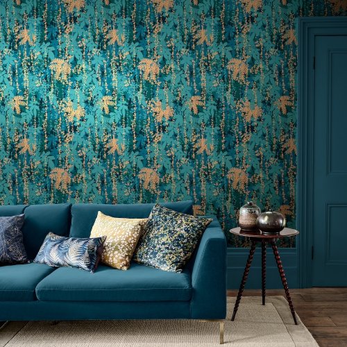 Clarissa Hulse Canopy Peacock Wallpaper Room