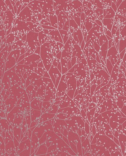 Clarissa Hulse Gypsophila Raspberry & Silver Wallpaper Long