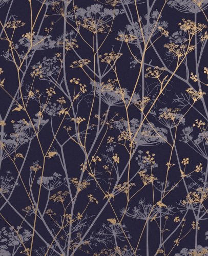 Clarissa Hulse Summer Wild Chervil Blackberry & Gold Wallpaper Long