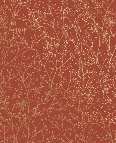 Clarissa Hulse Gypsophila Paprika & Gold Wallpaper Long