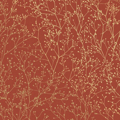 Clarissa Hulse Gypsophila Paprika & Gold Wallpaper