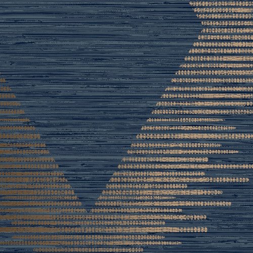 Superfresco Serenity Geo Navy/Copper Wallpaper Close