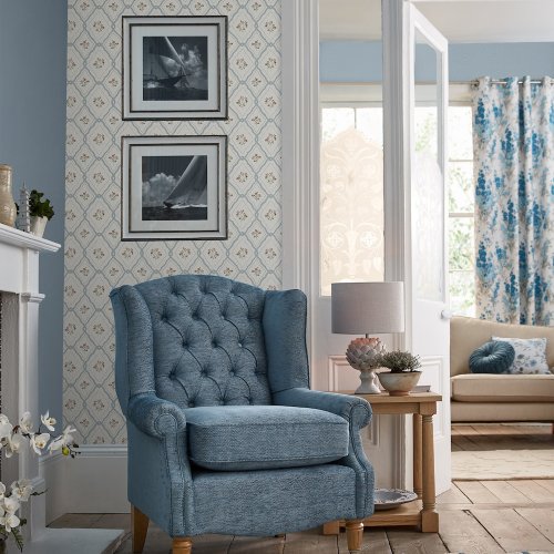 Laura Ashley Alphabet Dove Grey Wallpaper Bedroom