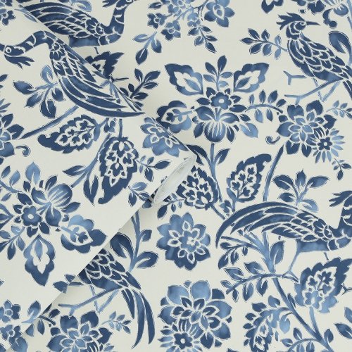 Laura Ashley Adain Palace Dark Seaspray Blue Wallpaper Roll