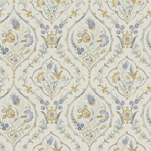 Laura Ashley Foscot Damask Pale Ochre Yellow Wallpaper