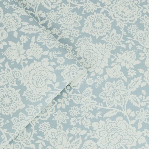 Laura Ashley Trailling Laurissa Pale Seaspray Blue Wallpaper Roll