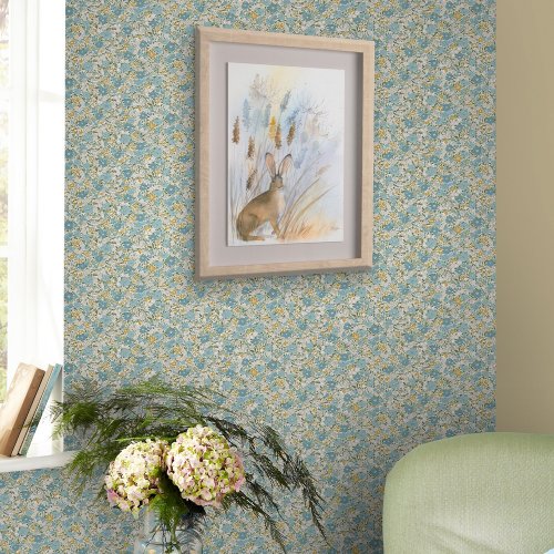 Laura Ashley Loveston Newport Blue Wallpaper Room