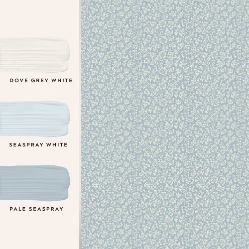 Laura Ashley Sweet Alyssum Pale Seaspray Blue Wallpaper Matching Paint