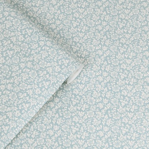 Laura Ashley Sweet Alyssum Pale Seaspray Blue Wallpaper Roll
