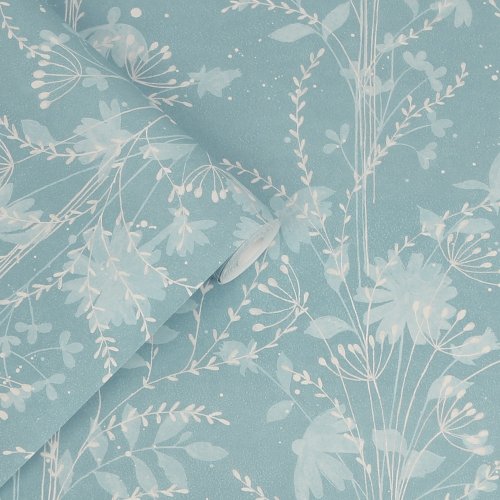 Laura Ashley Fennelton Pale Newport Blue Wallpaper Roll