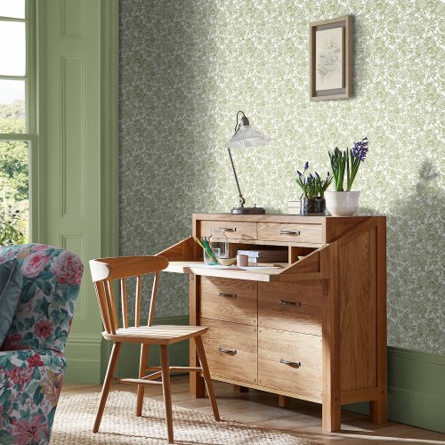 Laura Ashley Louise Moss Green Wallpaper Room