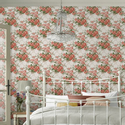 Laura Ashley Country Roses Old Rose Pink Wallpaper Room